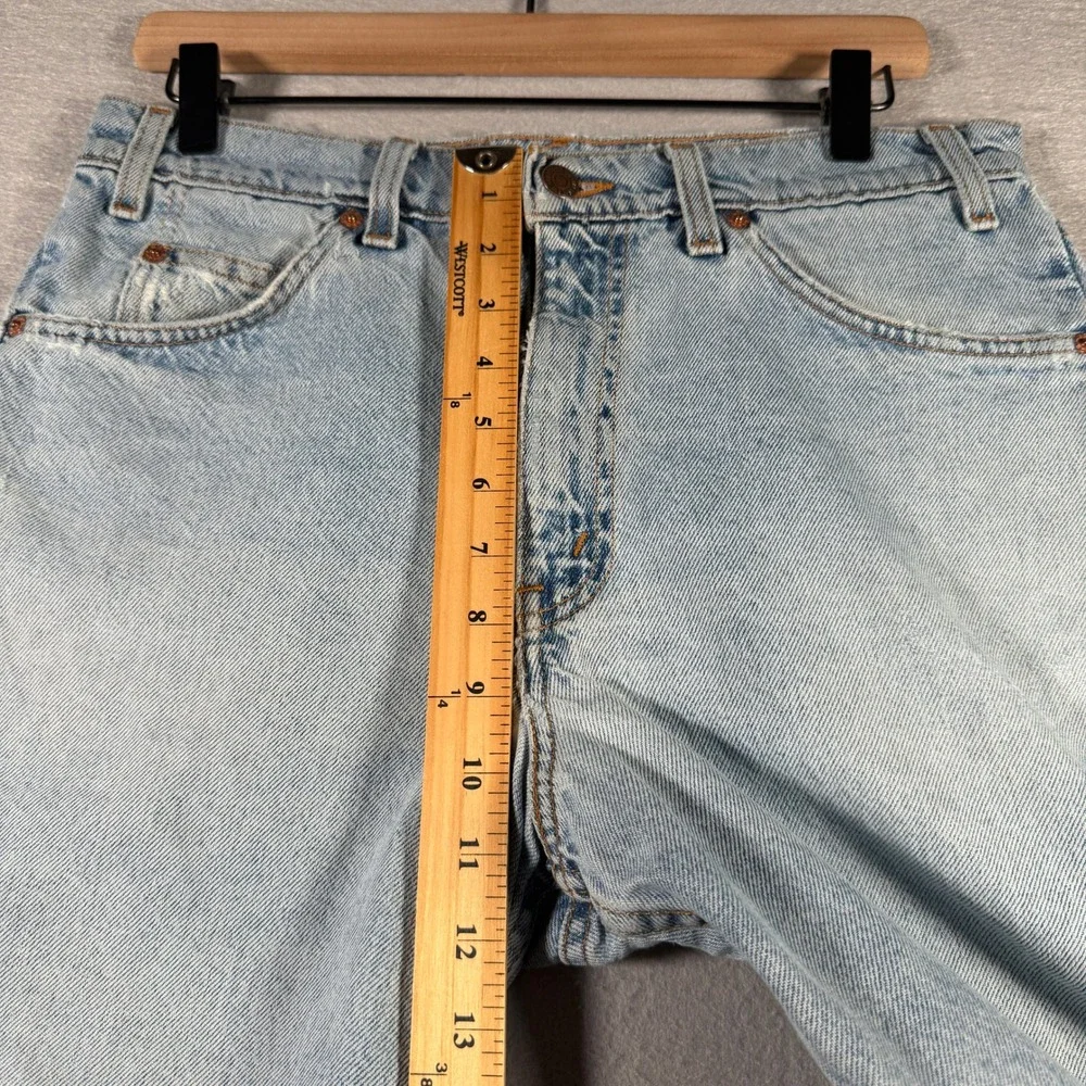 Vintage Levis 550 Relaxed Fit Denim Shorts Light Wash Orange Tab Mens 32 31x9